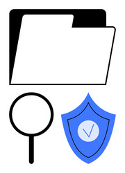 data protection featuring file folder magnifying vector image