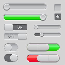 gray web buttons push and sliders vector image