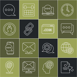 set line document and cursor earth globe vector image