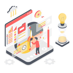 Project management isometric background Royalty Free Vector