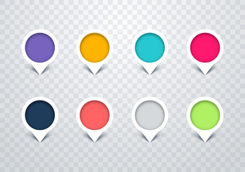 pin or pointer set in different color vector