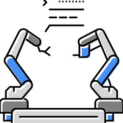 pre-programmed robot color icon vector image