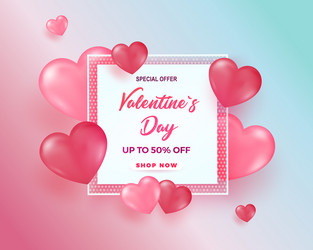 Realistic 3d colorful red and pink romantic vector