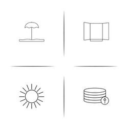 user interface simple linear icons set outlined vector image