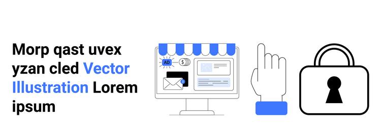 website storefront interface hand pointing vector image