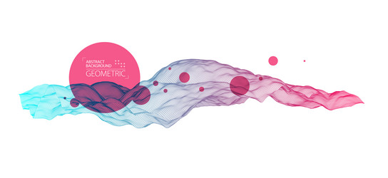 abstract background with waves 3d surface vector image