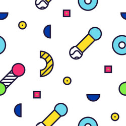 Geometric Memphis Style Pattern vector image