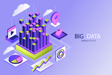 isometric of big data analytics vector image