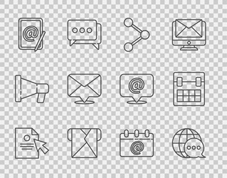 set line document and cursor world map made from vector image