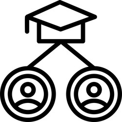 alumni network linear style icon design vector image