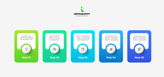 five banners with circles placed in horizontal row vector image