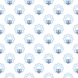 gear and artificial intelligence computer ai vector image