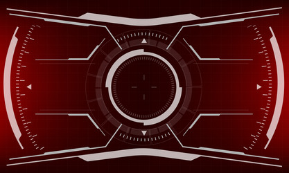 hud sci-fi interface screen view red design vector image