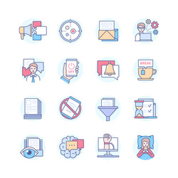 information overload - line design style icons set vector