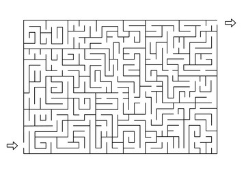 rectangle labyrinth with entry and exit line maze vector image