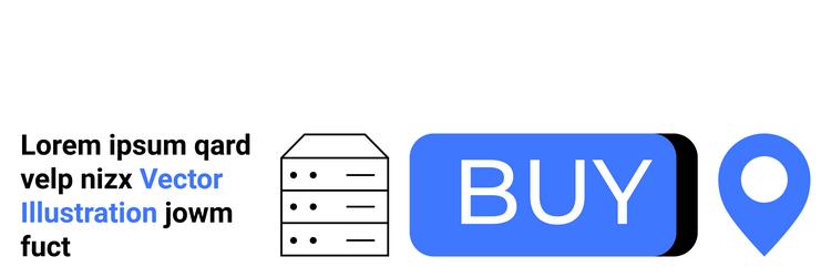 server stack buy button and location pin - web vector image