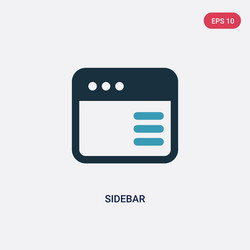 Two color sidebar icon from user interface vector