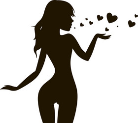 woman silhouette on white background Vector Image