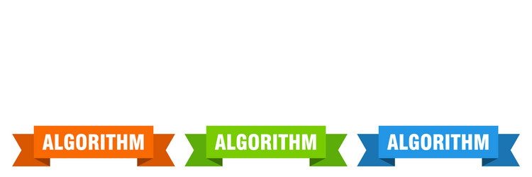 Algorithm ribbon isolated paper sign vector