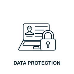 Data protection icon monochrome simple project vector