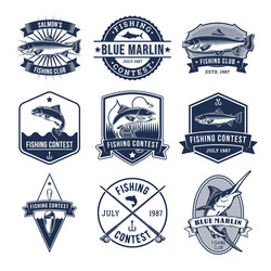 Fishing Badges & Stickers Vector Image