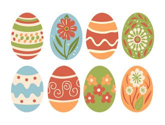 set of colored easter eggs isolated Vector Image