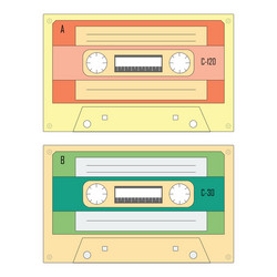 set of various audio cassette tapes vector