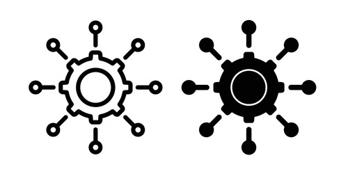 Useful functions icon set cogwheel Royalty Free Vector Image