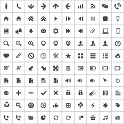 100 ui outline for web and mobile icons vector