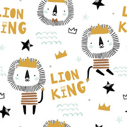Charming Lion Cub Pattern vector image
