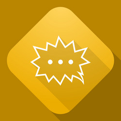 icon of speech bubble with a long shadow vector image