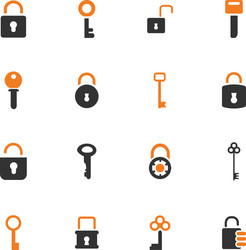 Lock and key icons set vector