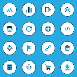 user colorful icons set collection of calculate vector image