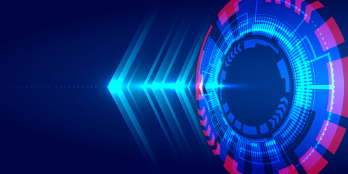 Abstract technology blue circle light beam Vector Image