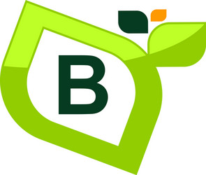 Letter b leaf logo design concept template Vector Image