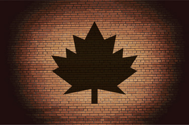 Maple leaf flat modern web button and space vector