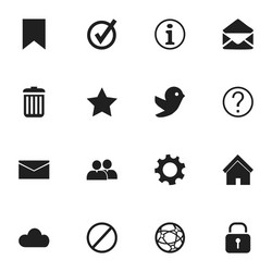 set of 16 editable web icons includes symbols vector image