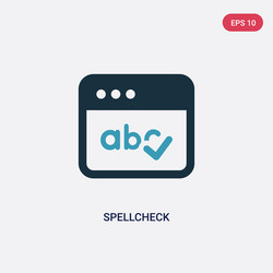 two color spellcheck icon from user interface vector image