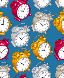 alarm clocks seamless background timer deadline vector image