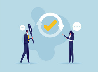 carefulness in working concept or task rechecking vector image