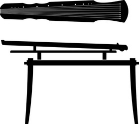 guqin plucked seven-string chinese musical Vector Image