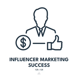 Influencer marketing success icon media campaign vector