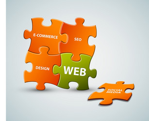 Puzzle Web Solution vector image