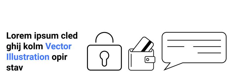 security concepts with lock wallet card vector image