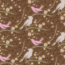 Spring Birds Branch Pattern vector image