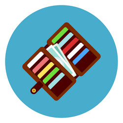 wallet with credit cards icon web button on round vector image