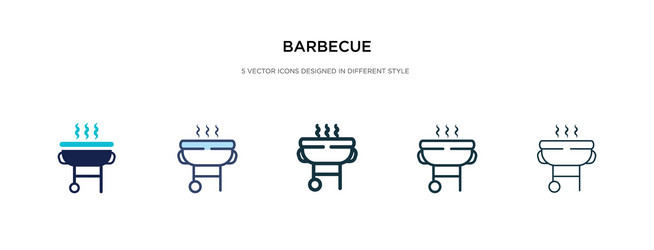 Barbecue icon in different style two colored vector