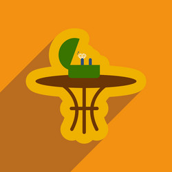 flat web icon with long shadow ring in box vector image