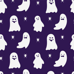 ghost halloween seamless pattern fabric vector