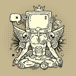 Retro TV Grunge Art Vector Image